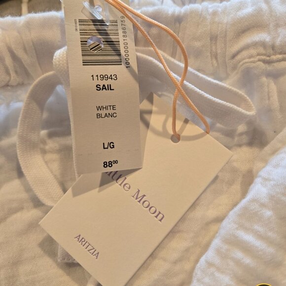 NWT Aritzia LITTLE MOON AirPlush Cotton Sail Pant WHITE - Picture 2 of 11